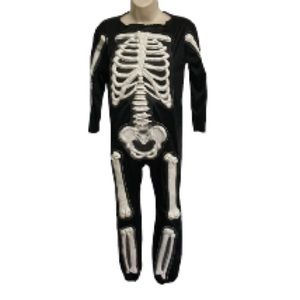 Halloween Costume Skeleton 3D Raised Bones Glow in Dark Child Large 12 14